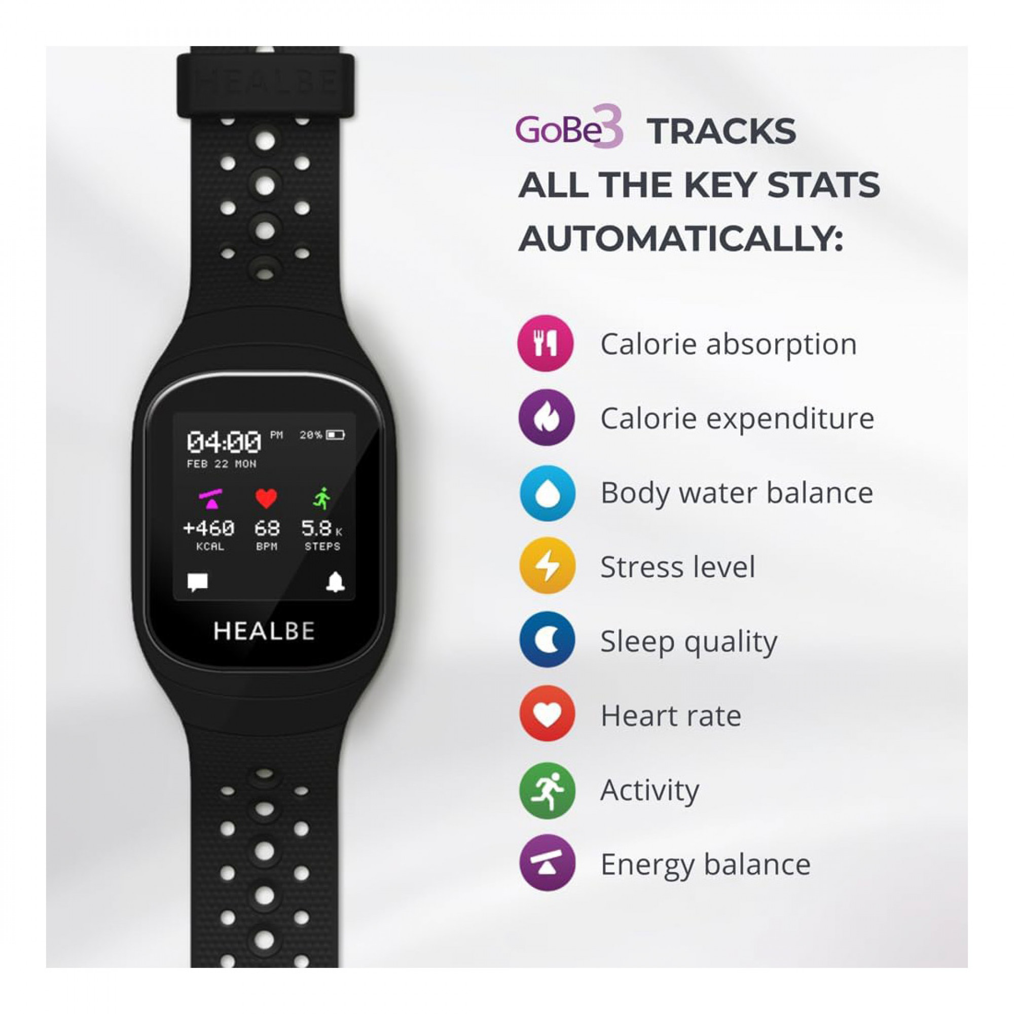 Фитнес-браслет HEALBE GoBe3 Obsidian